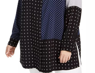 Blusa túnica feminina Alfani plus size com estampa mista e argolas lineares tamanho OX