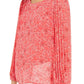 Blusa feminina Alfani com estampa de manga plissada, rosa, tamanho pequeno