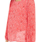 Blusa feminina Alfani com estampa de manga plissada, rosa, tamanho X-S
