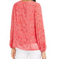 Blusa feminina Alfani com estampa de manga plissada, rosa, tamanho médio