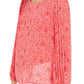 Blusa feminina Alfani com estampa de manga plissada, rosa, tamanho médio