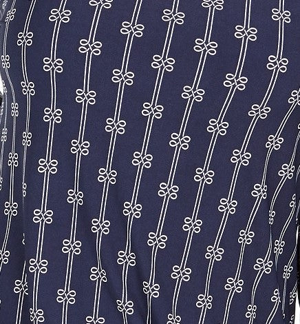 Charter Club Top feminino estampado pequeno com decote aberto, azul, tamanho médio