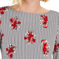 Blusa feminina estampada com mangas franzidas Charter Club, tamanho extra grande, branca
