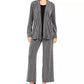 Cardigan metálico feminino JM Collection Petite com aparência em camadas, preto, tamanho pequeno grande