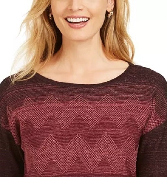 JM Collection Suéter Feminino Metálico com Ombro Caído e Costura Preto Tamanho Grande