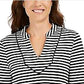 Blusa feminina listrada Charter Club com manga 3/4, preta, tamanho grande