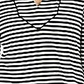 Blusa feminina listrada Charter Club com manga 3/4, preta, tamanho pequeno