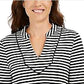 Blusa feminina listrada Charter Club com manga 3/4, preta, tamanho extragrande