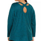 Top de treino feminino plus size cruzado Ideology, verde, tamanho extragrande