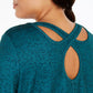 Top de treino feminino plus size cruzado Ideology, verde, tamanho extragrande