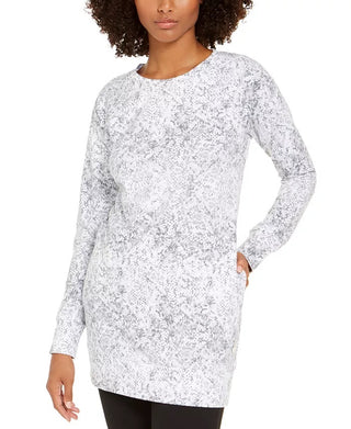Ideology Women's Snake-Print Tunic White Size Medium