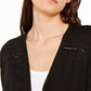 Suéter feminino com detalhe de corrente INC International Concepts, preto, tamanho médio