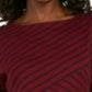 Karen Scott Top Listrado Assimétrico Feminino Vermelho Tamanho Grande