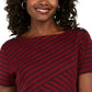 Karen Scott Top assimétrico listrado feminino vermelho tamanho médio