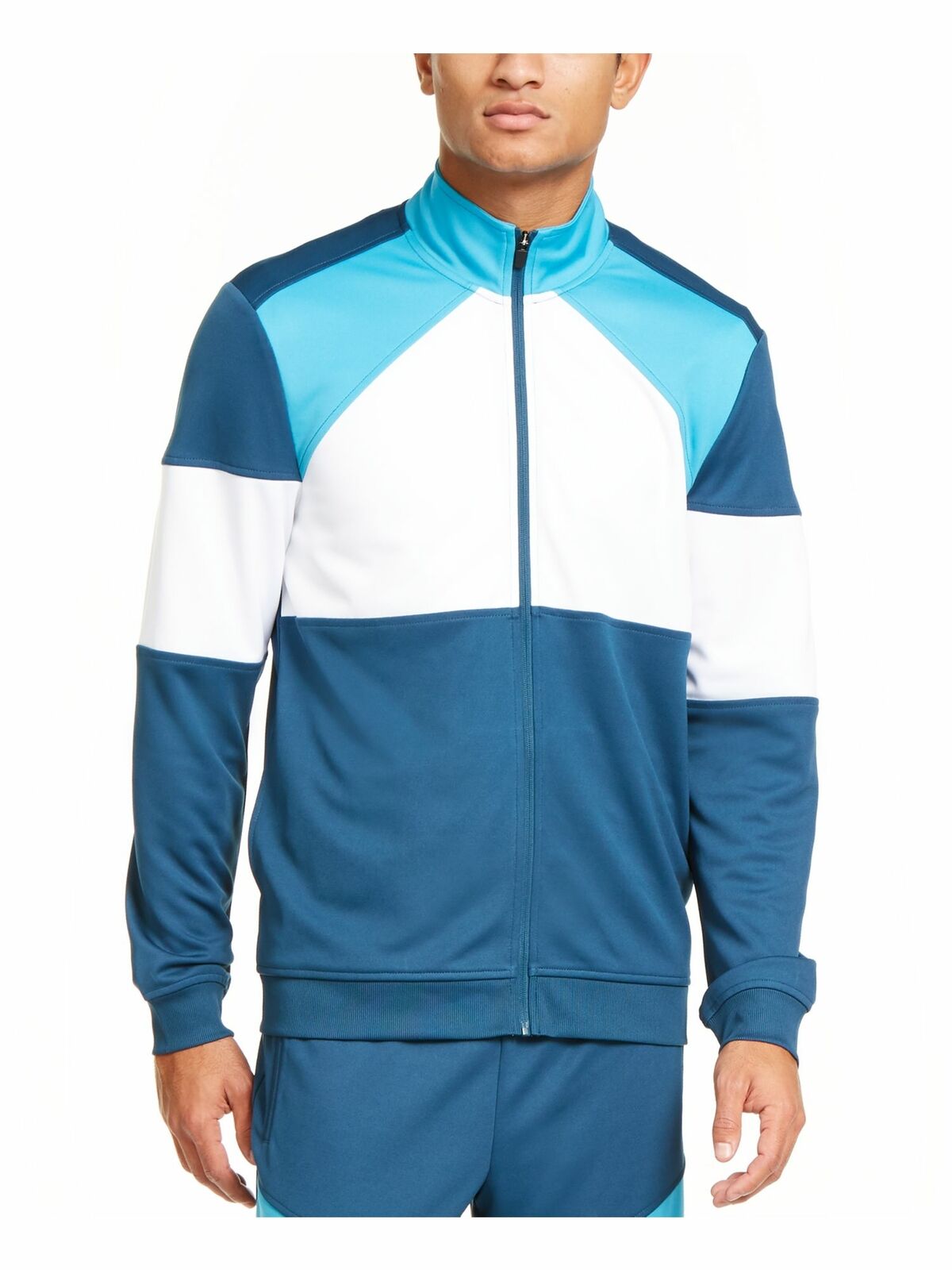 Jaqueta esportiva masculina Ideology Colorblocked azul tamanho extra grande