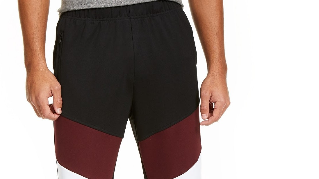 Calça de moletom masculina Ideology Colorblocked, preta, tamanho 2XL