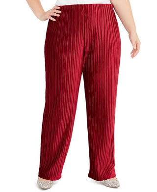 Calças de veludo largas Alfani Plus Size Pull-On Vinho Tamanho 0X
