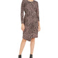 Vestido envelope falso com estampa de leopardo Alfani feminino, rosa, tamanho grande