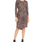 Vestido feminino Alfani com estampa de leopardo e envoltório falso, rosa, tamanho pequeno