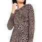 Vestido feminino Alfani com estampa de leopardo e envoltório falso, rosa, tamanho pequeno