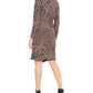 Vestido envelope falso com estampa de leopardo Alfani feminino, rosa, tamanho extra grande