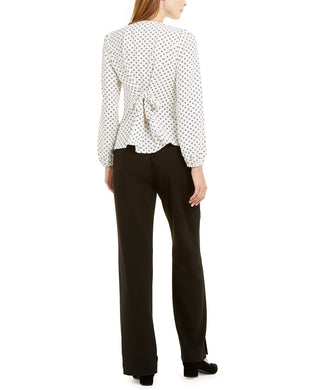 Calça feminina Alfani com rebites e perna larga, preta, tamanho médio