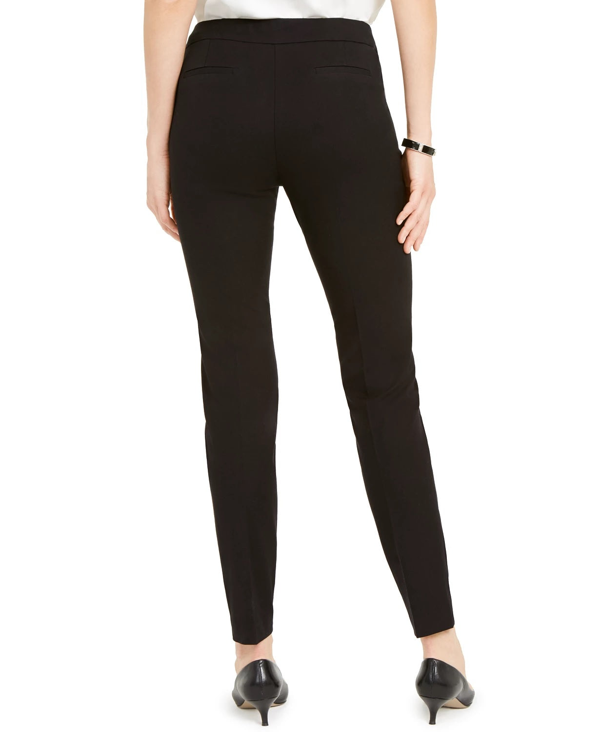 Calça skinny feminina Alfani com aba estendida, preta, tamanho 10, pequena