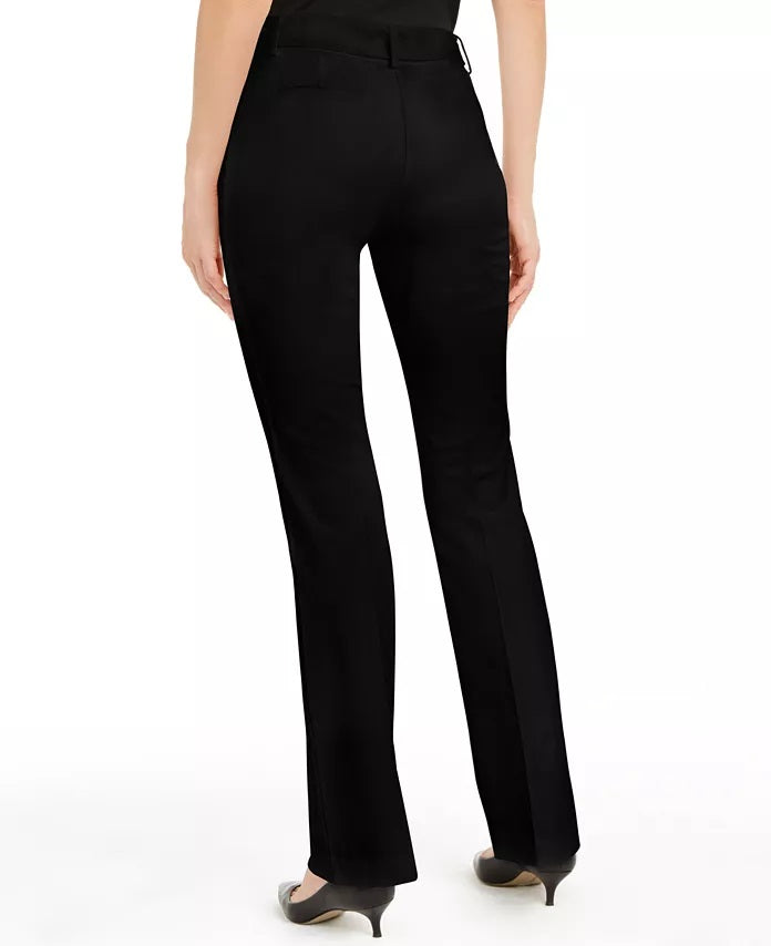 Calça Alfani Feminina Petite com Cinto e Cintura Larga, Preta, Tamanho 10