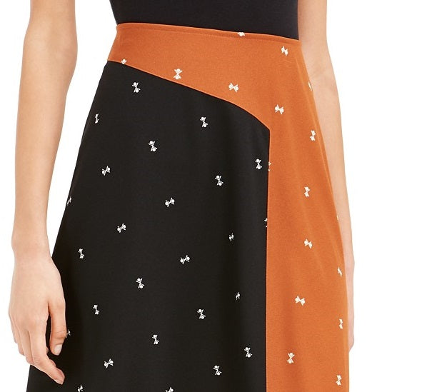 Saia feminina Alfani assimétrica com estampa dupla marrom tamanho 12