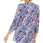 Blusa feminina estampada com zíper frontal, tamanho grande, laranja, da coleção JM