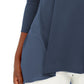 JM Collection Top Feminino Mixed-Media Studs Azul Tamanho P