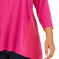 JM Collection Top feminino plus size com tachas e estampa de mídia mista rosa tamanho 2X
