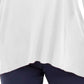 JM Collection Top feminino plus size com tachas e estampa de mídia mista, branco, tamanho XX-G