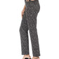 Calça feminina reta estampada JM Collection, preta, tamanho pequeno