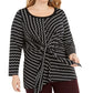 Top feminino plus size com estampa de amarrar na cintura, tamanho 3, extra grande, Alfani