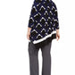 Top Alfani Plus Size Feminino Estampado Cano Alto Azul Tamanho OX