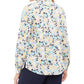 Camisa feminina de algodão com estampa floral Charter Club, branca, tamanho X-S