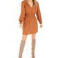 Vestido feminino Bar III Becca Tilley com cintura franzida, laranja, tamanho médio