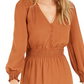 Vestido feminino Bar III Becca Tilley com cintura franzida, laranja, tamanho médio