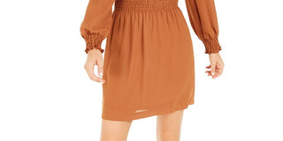Vestido feminino Bar III Becca Tilley com cintura franzida, laranja, tamanho médio