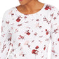 Camiseta feminina Charter Club de algodão Pima com estampa Ditsy, branca, tamanho grande