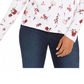 Camiseta feminina Charter Club Pima Cotton com estampa Ditsy, branca, tamanho pequeno