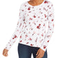 Camiseta feminina Charter Club Pima Cotton com estampa Ditsy, branca, tamanho X-G