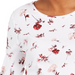 Camiseta feminina Charter Club Pima Cotton com estampa Ditsy, branca, tamanho X-G
