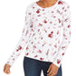 Camiseta feminina Charter Club Pima Cotton com estampa Ditsy, branca, tamanho 2, extra grande