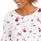 Camiseta feminina Charter Club Pima Cotton com estampa Ditsy, branca, tamanho 2, extra grande