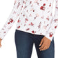Camiseta feminina Charter Club Pima Cotton com estampa Ditsy, branca, tamanho 2, extra grande