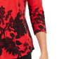Camiseta feminina Charter Club Pima Cotton estampada com blocos de cores, vermelha, tamanho médio