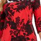 Camiseta feminina Charter Club de algodão Pima com estampa colorida e blocos de cores, tamanho extra grande, vermelha