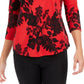 Camiseta feminina Charter Club de algodão Pima com estampa colorida e blocos de cores, vermelha, tamanho 2, extra grande